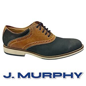 J Murphy Mens Blue-Brown Nubuck-Leather Size 9.5 Medium Pre-Owned